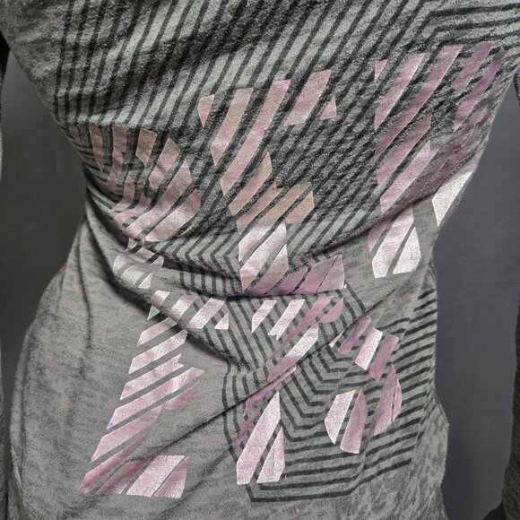 Y2K Joshua Perets Grey Pink Fitted Hoodie Size M Emo Scene Indie Sleaze 2000s - Picture 4 of 9
